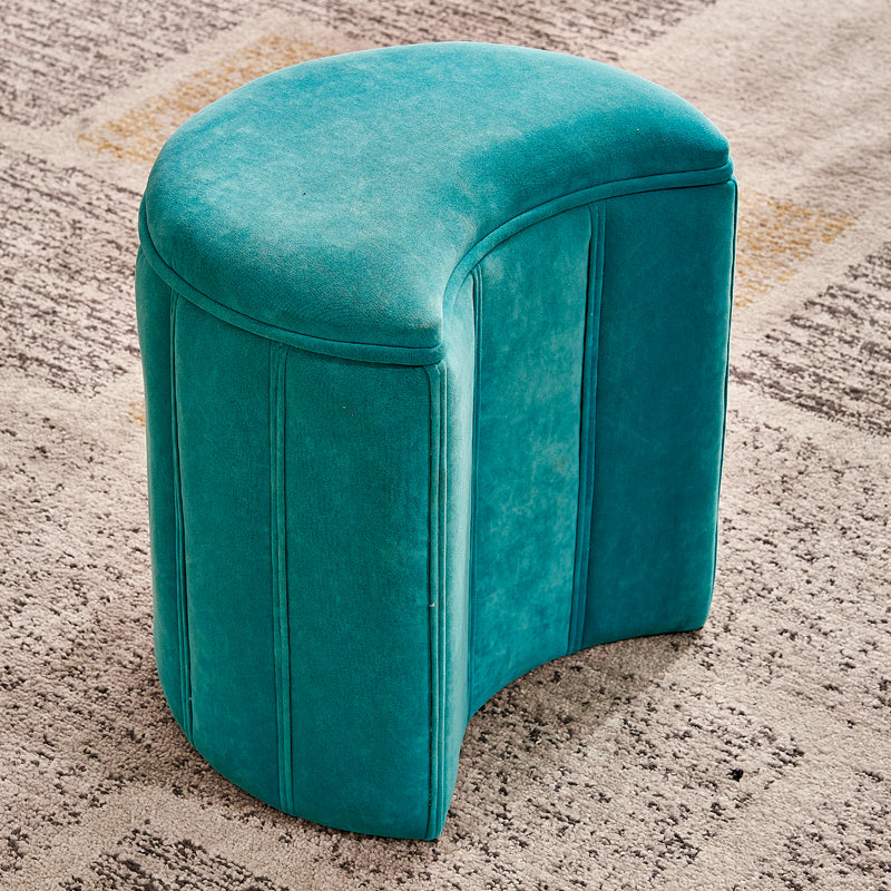 Solid Color Fabric Standard Stool Modern Simple Moon Upholstered Footstool