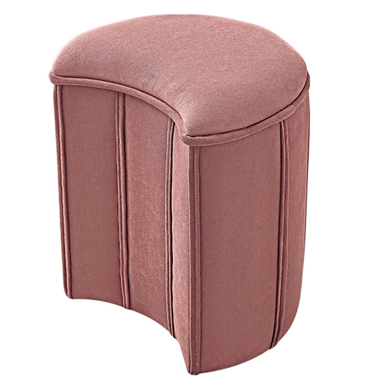 Solid Color Fabric Standard Stool Modern Simple Moon Upholstered Footstool
