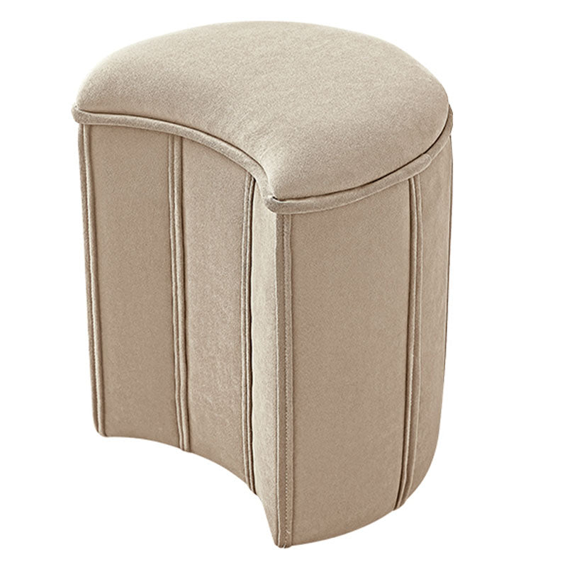 Solid Color Fabric Standard Stool Modern Simple Moon Upholstered Footstool