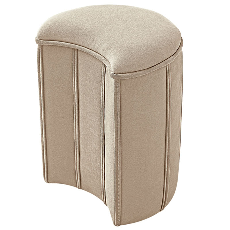 Solid Color Fabric Standard Stool Modern Simple Moon Upholstered Footstool