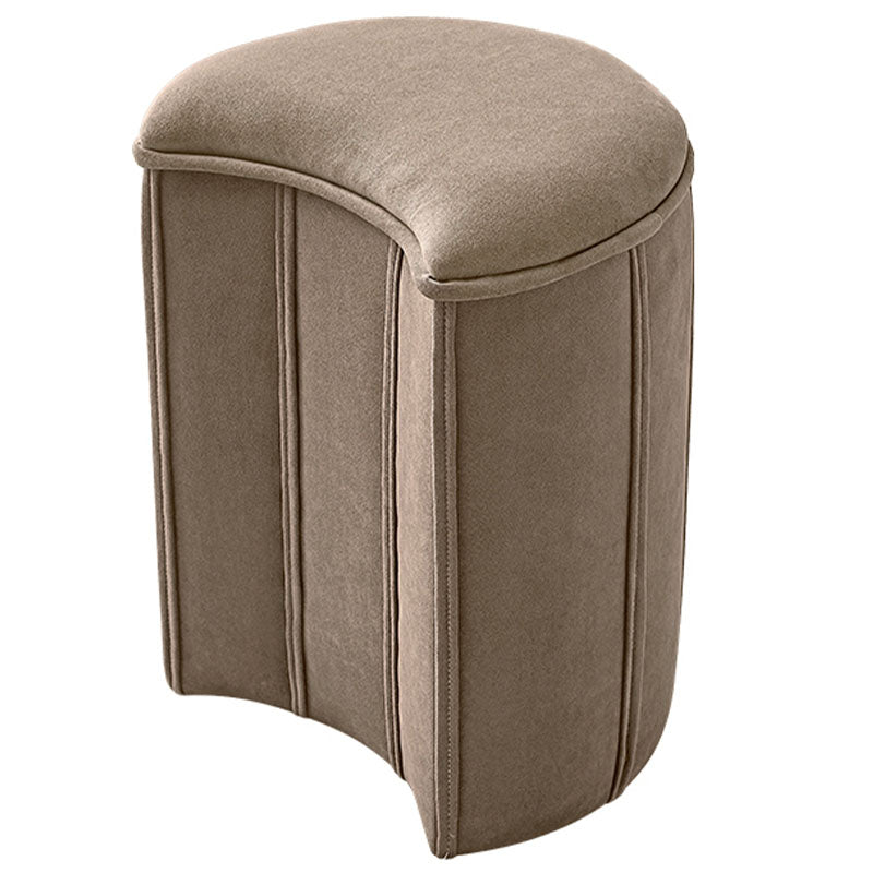 Solid Color Fabric Standard Stool Modern Simple Moon Upholstered Footstool
