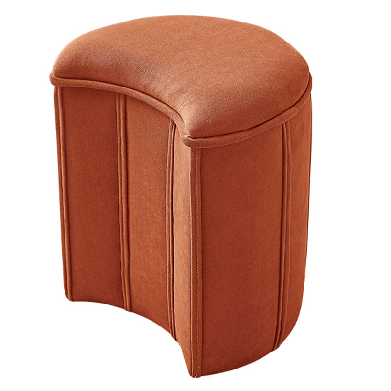 Solid Color Fabric Standard Stool Modern Simple Moon Upholstered Footstool