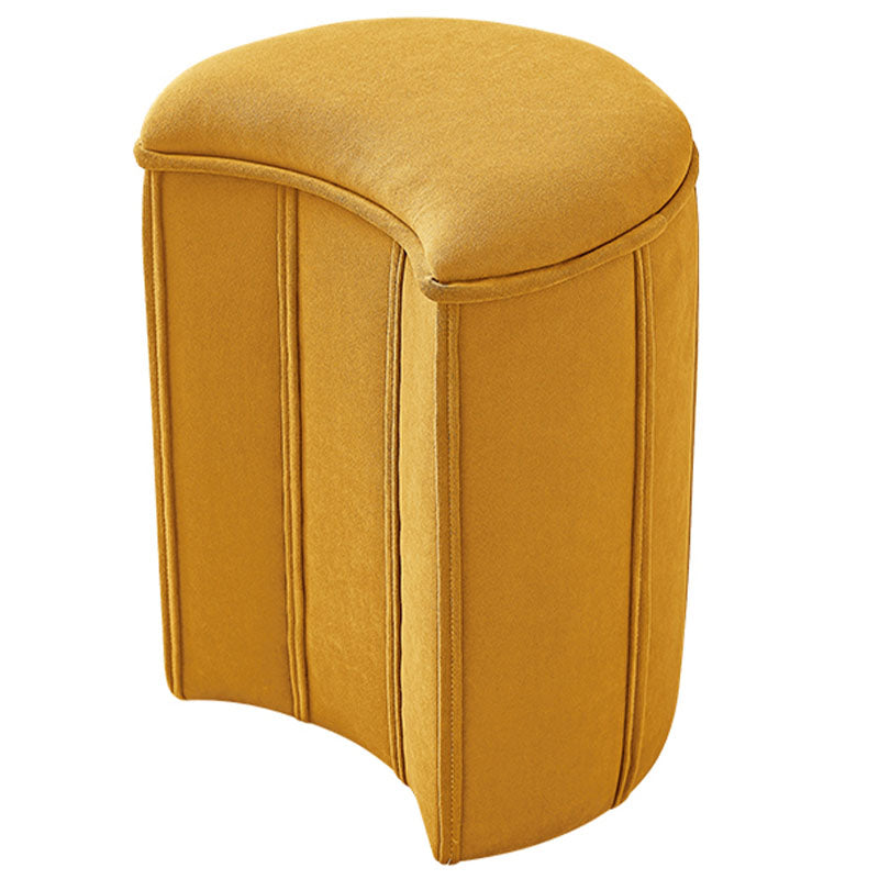 Solid Color Fabric Standard Stool Modern Simple Moon Upholstered Footstool