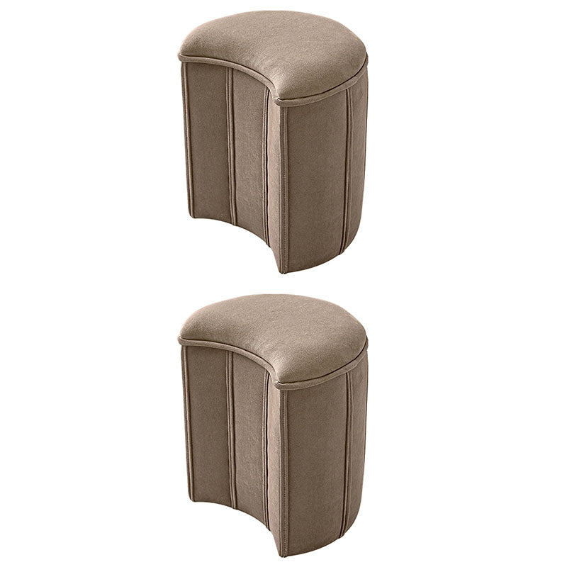 Solid Color Fabric Standard Stool Modern Simple Moon Upholstered Footstool