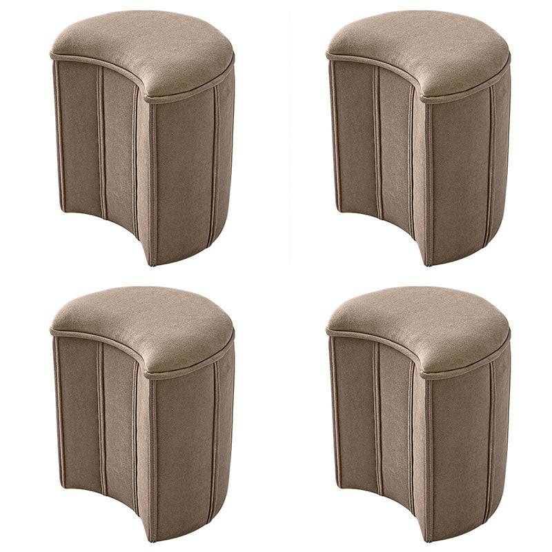 Solid Color Fabric Standard Stool Modern Simple Moon Upholstered Footstool