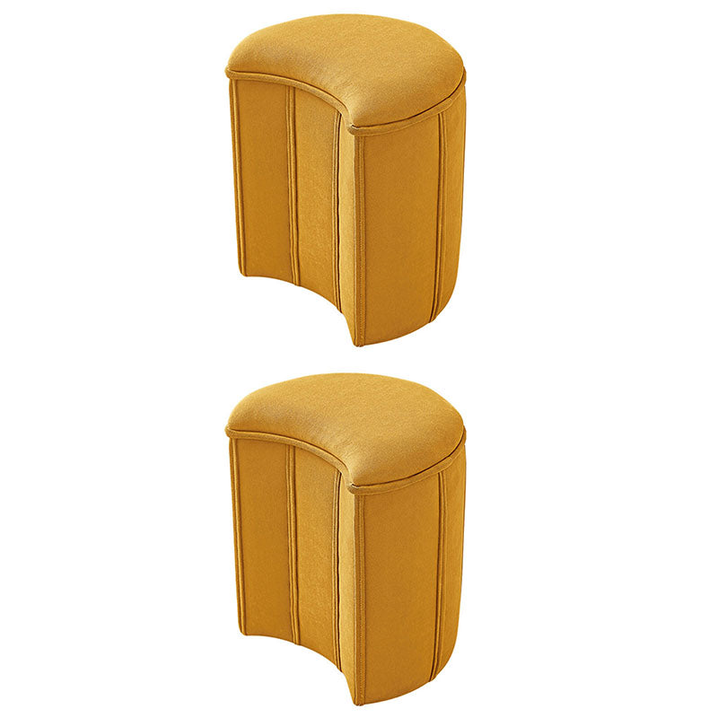Solid Color Fabric Standard Stool Modern Simple Moon Upholstered Footstool