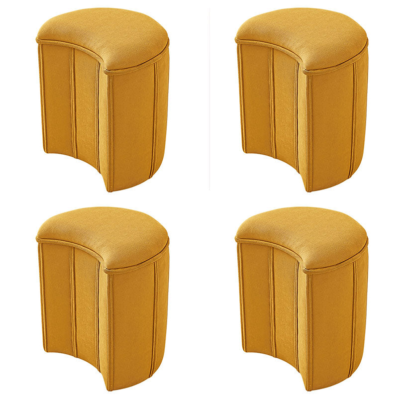 Solid Color Fabric Standard Stool Modern Simple Moon Upholstered Footstool