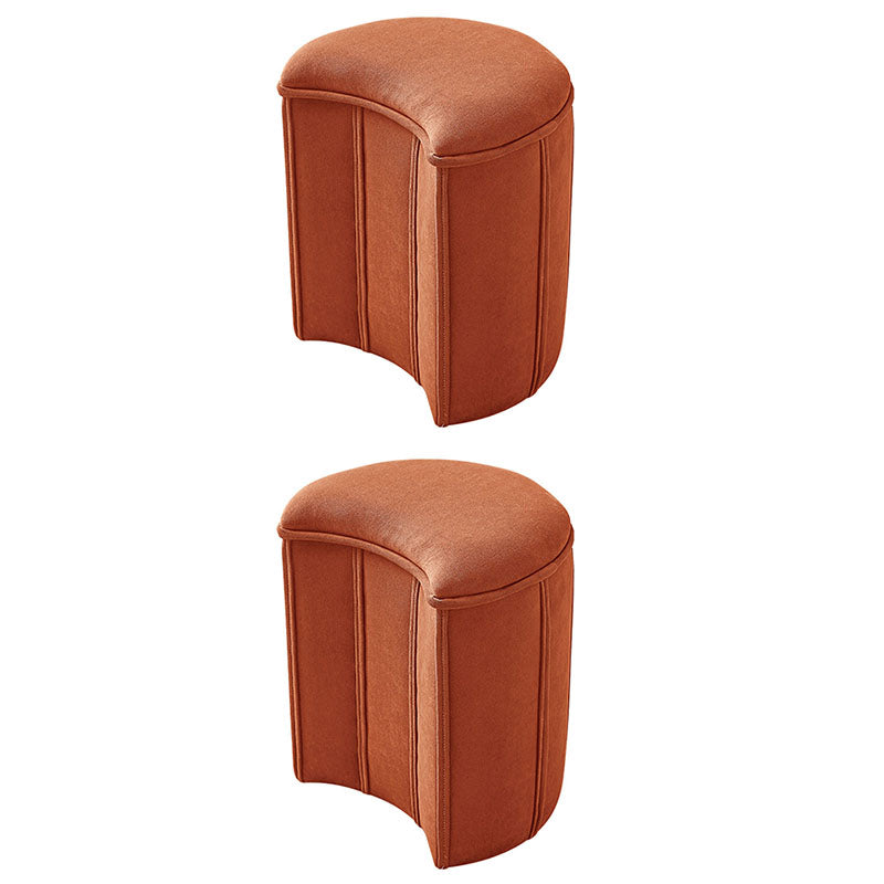 Solid Color Fabric Standard Stool Modern Simple Moon Upholstered Footstool