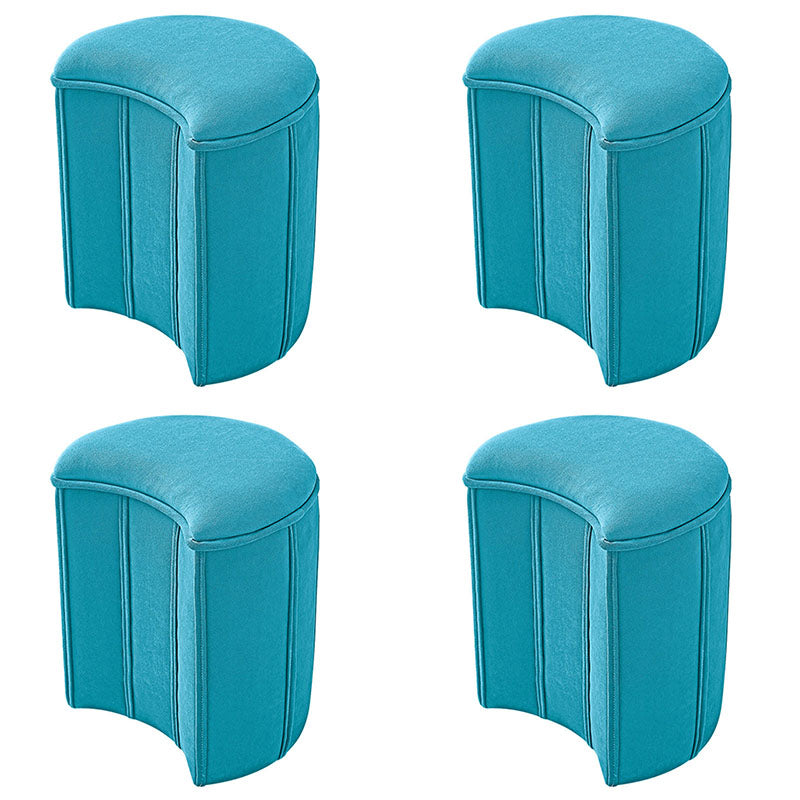 Solid Color Fabric Standard Stool Modern Simple Moon Upholstered Footstool