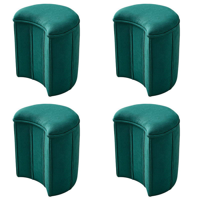 Solid Color Fabric Standard Stool Modern Simple Moon Upholstered Footstool