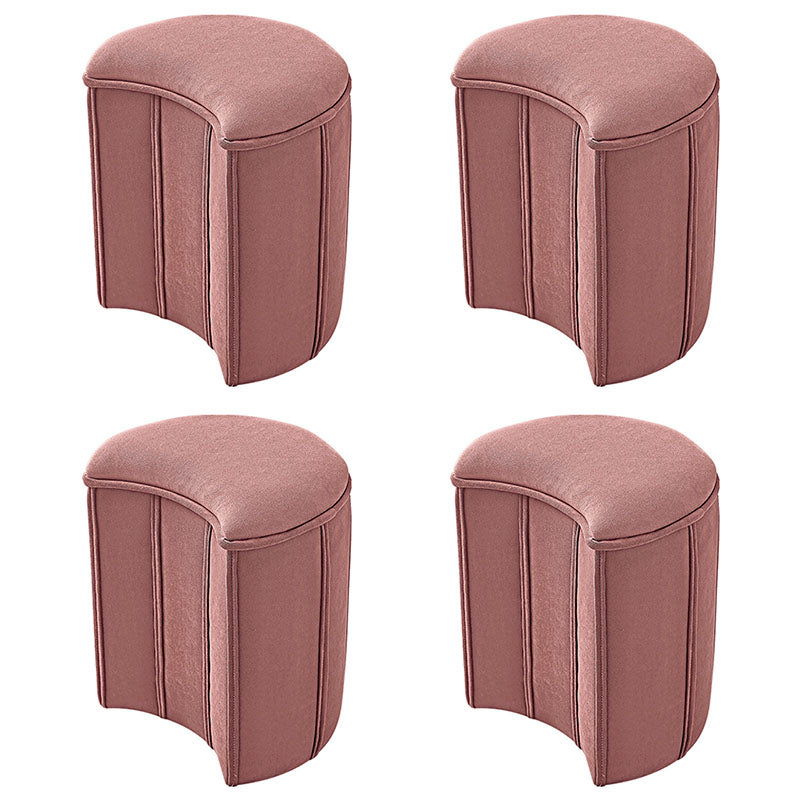 Solid Color Fabric Standard Stool Modern Simple Moon Upholstered Footstool