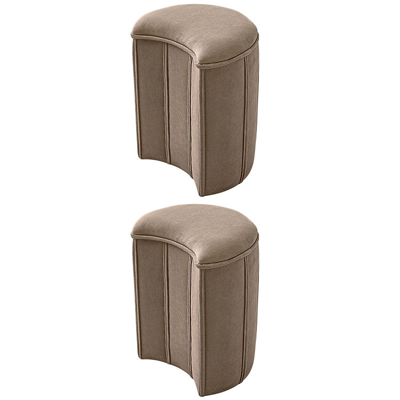 Solid Color Fabric Standard Stool Modern Simple Moon Upholstered Footstool