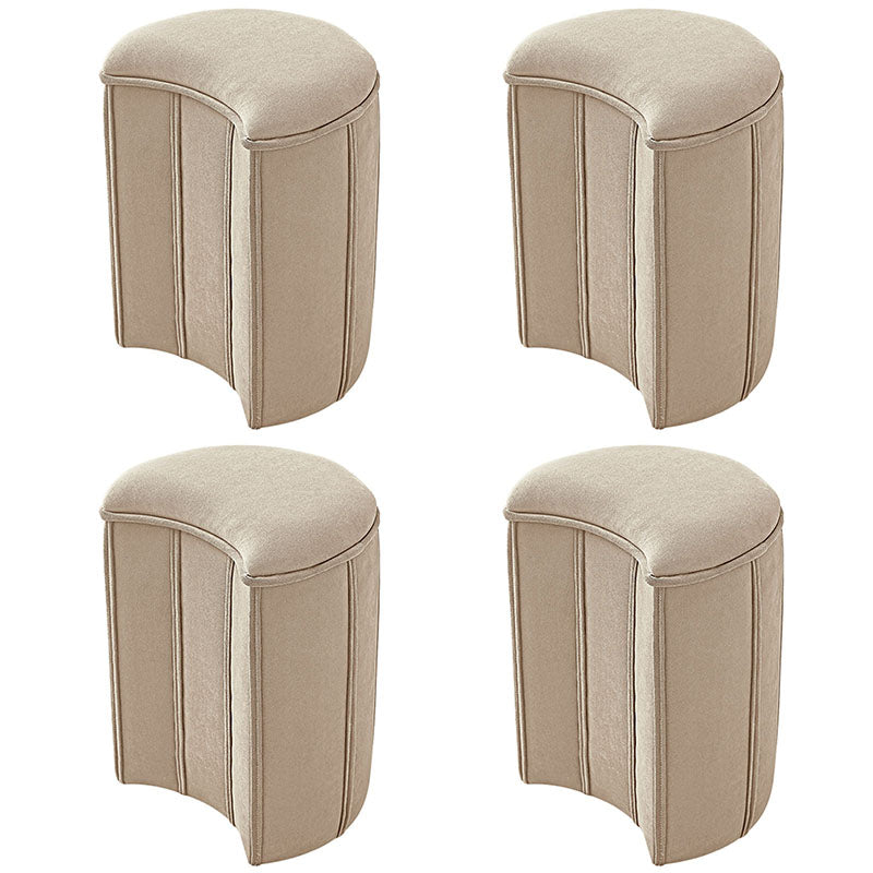 Solid Color Fabric Standard Stool Modern Simple Moon Upholstered Footstool