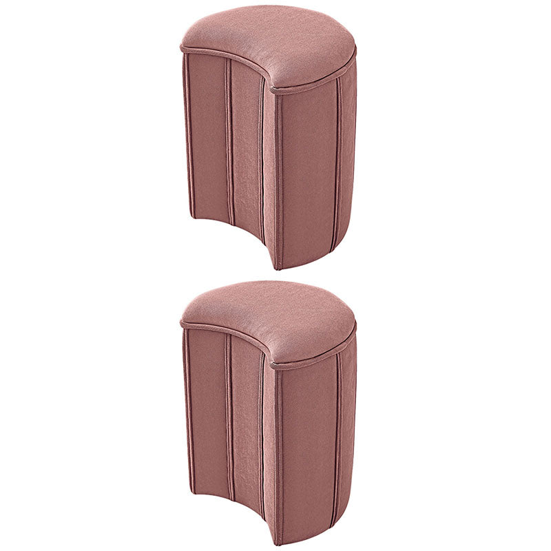 Solid Color Fabric Standard Stool Modern Simple Moon Upholstered Footstool