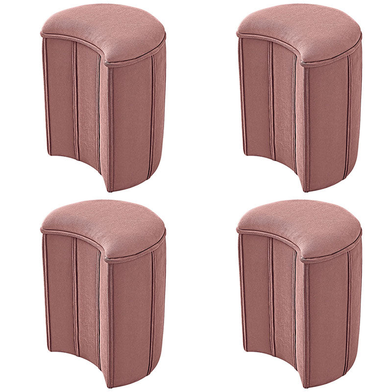Solid Color Fabric Standard Stool Modern Simple Moon Upholstered Footstool