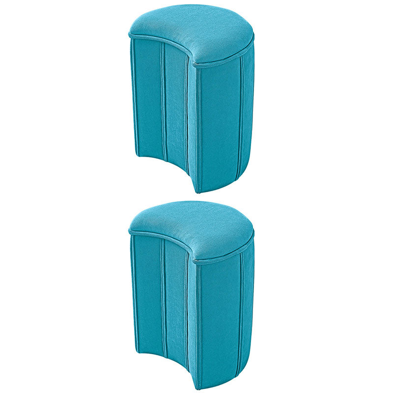 Solid Color Fabric Standard Stool Modern Simple Moon Upholstered Footstool