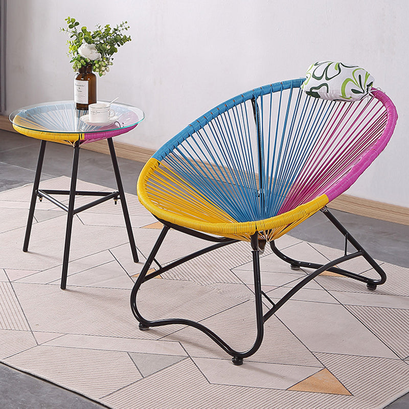 Iron Base Rocking Chair Lounge Simple Plastic Material Chair for Living Room