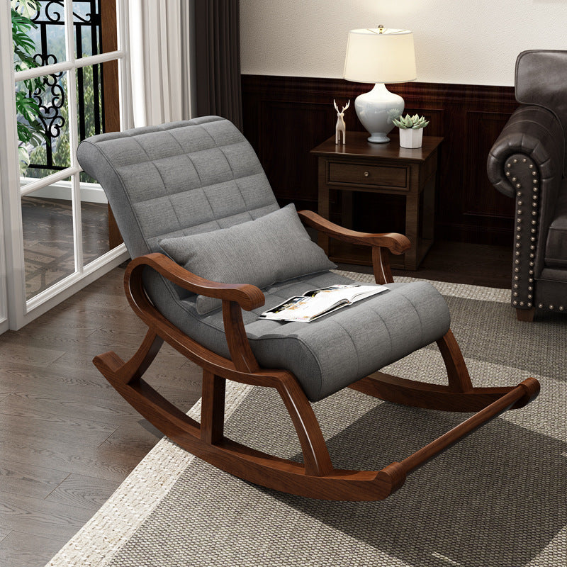 Single Lounge Lazy Sofa Chair Wood Base Rocking Chair for Living Room