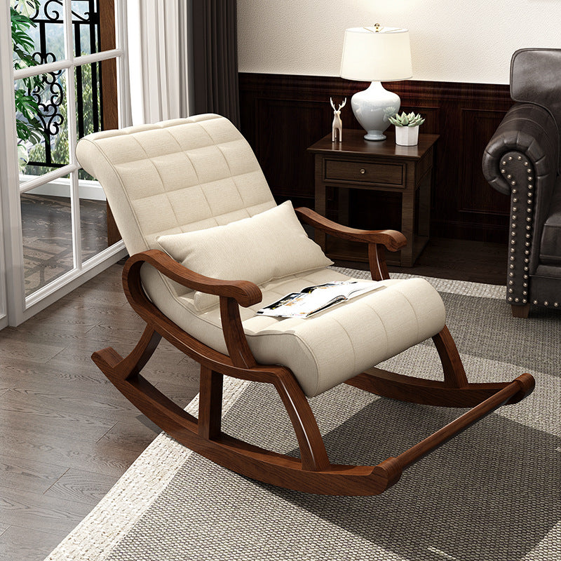 Single Lounge Lazy Sofa Chair Wood Base Rocking Chair for Living Room