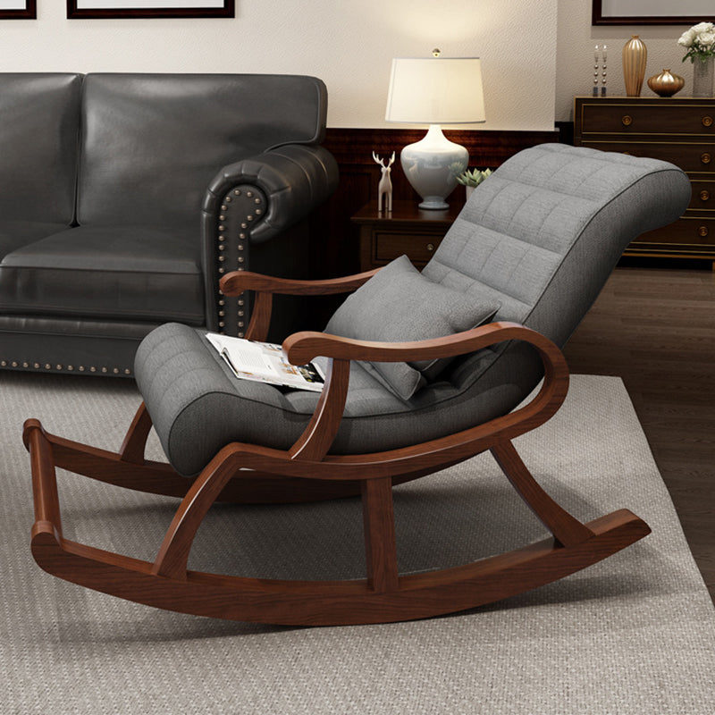 Single Lounge Lazy Sofa Chair Wood Base Rocking Chair for Living Room