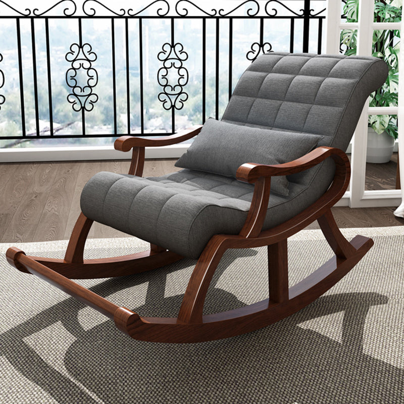 Single Lounge Lazy Sofa Chair Wood Base Rocking Chair for Living Room