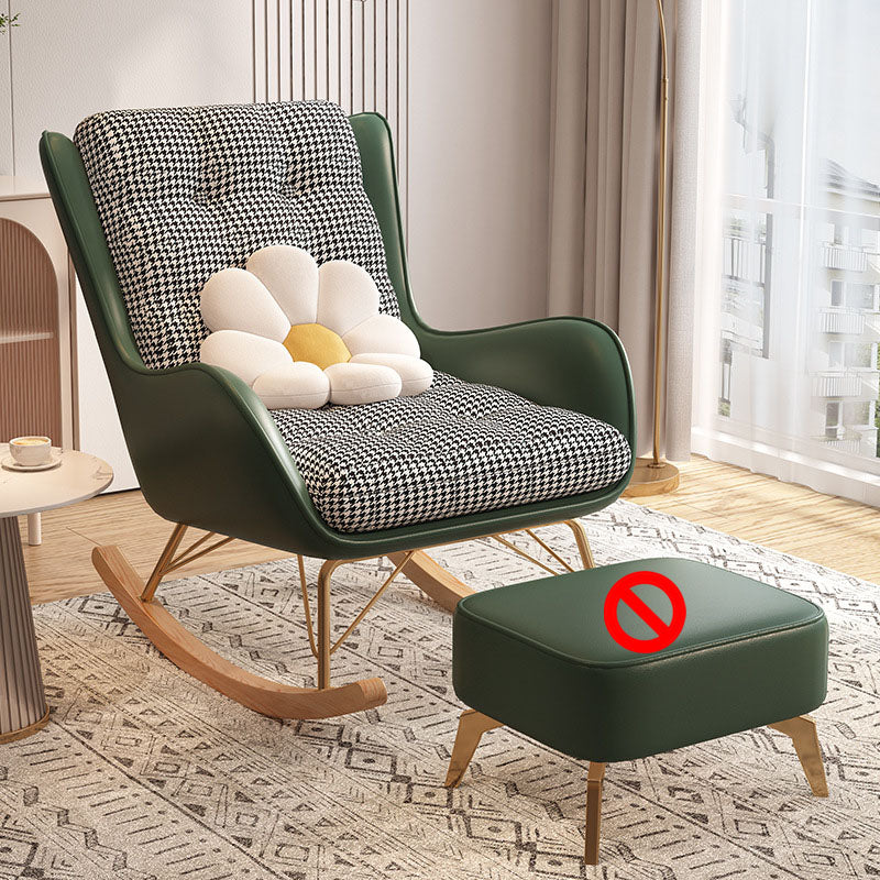 Light Luxury Leisure Modern Rocking Chair Cotton Fabric Upholstery Lazy Sofa Chair