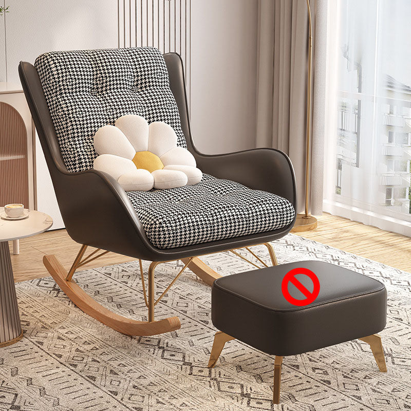 Light Luxury Leisure Modern Rocking Chair Cotton Fabric Upholstery Lazy Sofa Chair