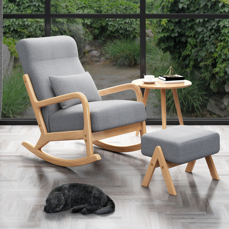 Modern Style Leisure Lounge Rocking Chair in Wooden Lazy Chair