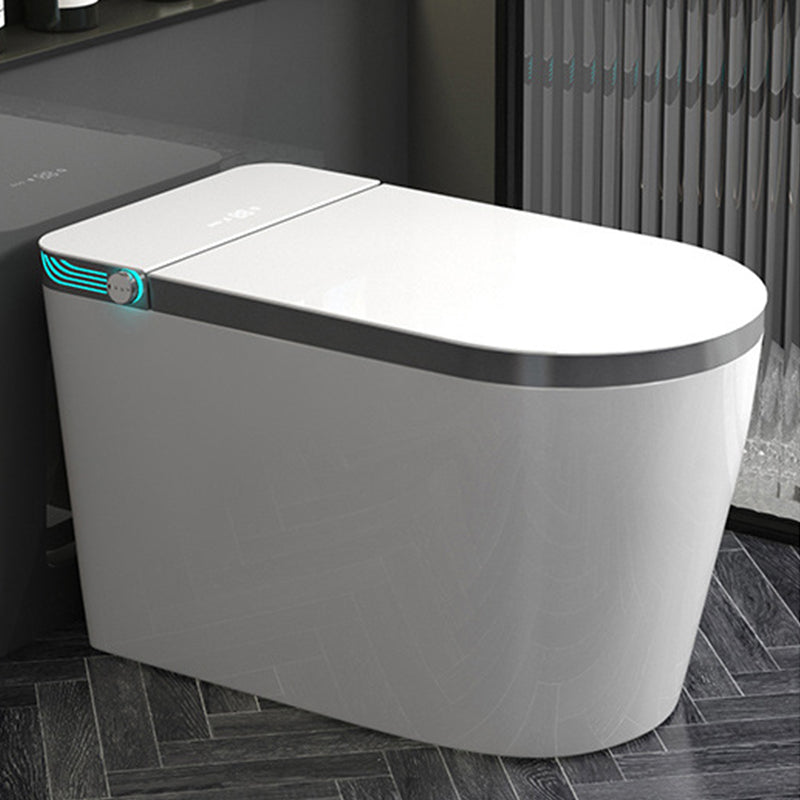 Contemporary Ceramic Flush Toilet Floor Mount Toilet with Seat for Washroom