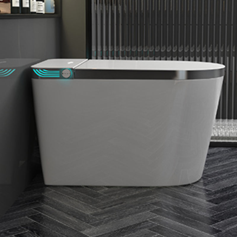 Contemporary Ceramic Flush Toilet Floor Mount Toilet with Seat for Washroom