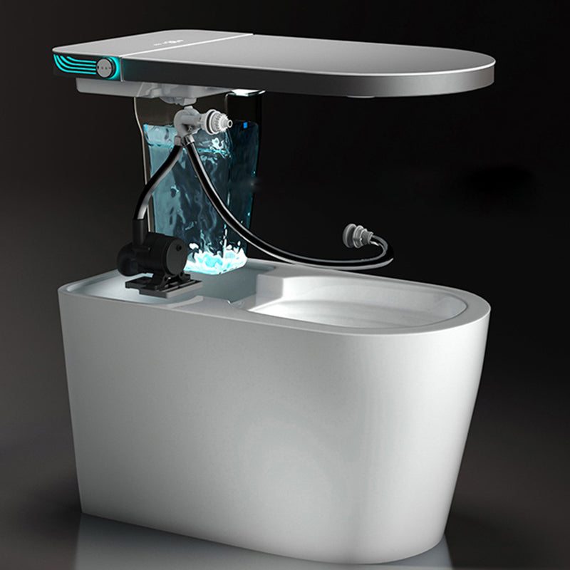 Contemporary Ceramic Flush Toilet Floor Mount Toilet with Seat for Washroom