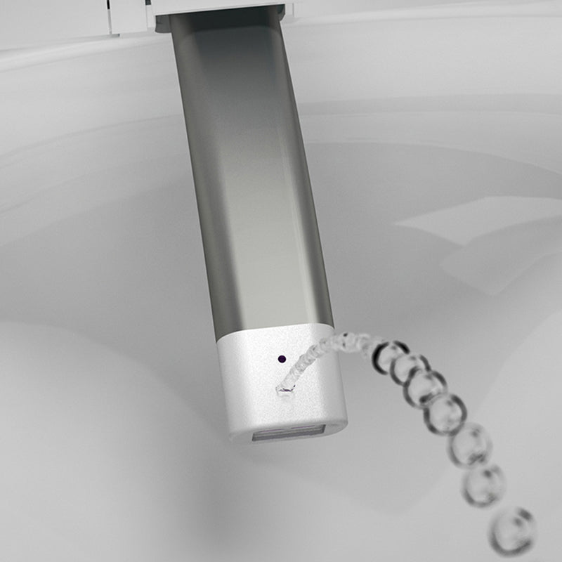 Contemporary Ceramic Flush Toilet Floor Mount Toilet with Seat for Washroom