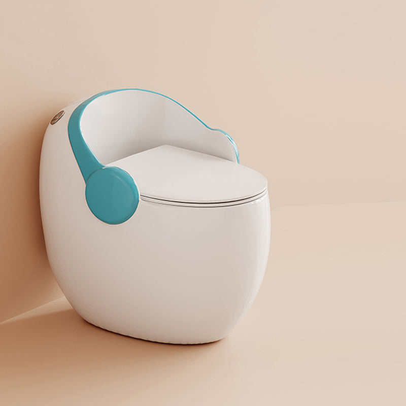 Contemporary Floor Mount Flush Toilet Seat Included Toilet Bowl for Washroom