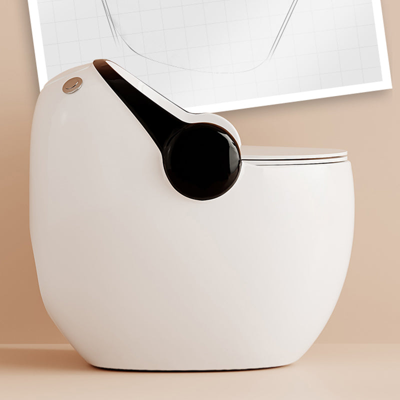 Contemporary Floor Mount Flush Toilet Seat Included Toilet Bowl for Washroom