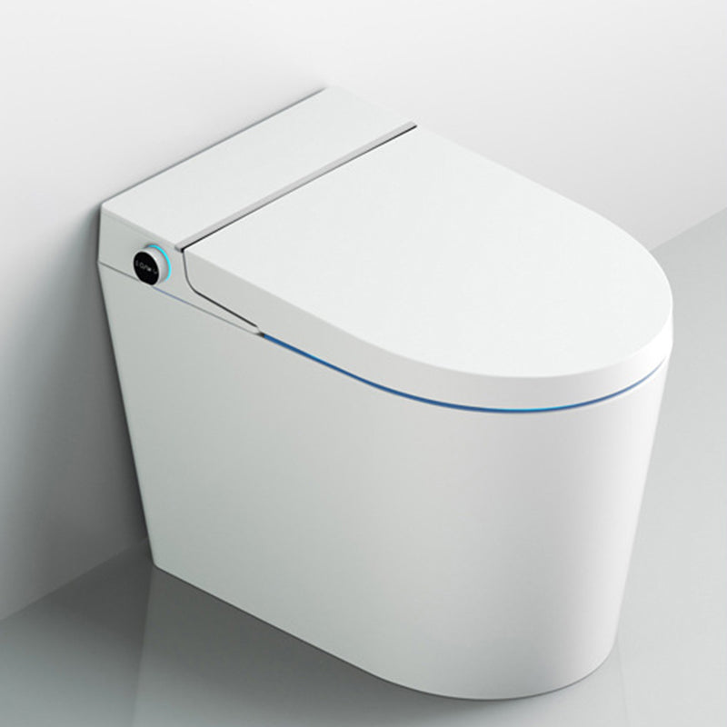 Contemporary White Flush Toilet Heated Seat Included Toilet Bowl for Washroom