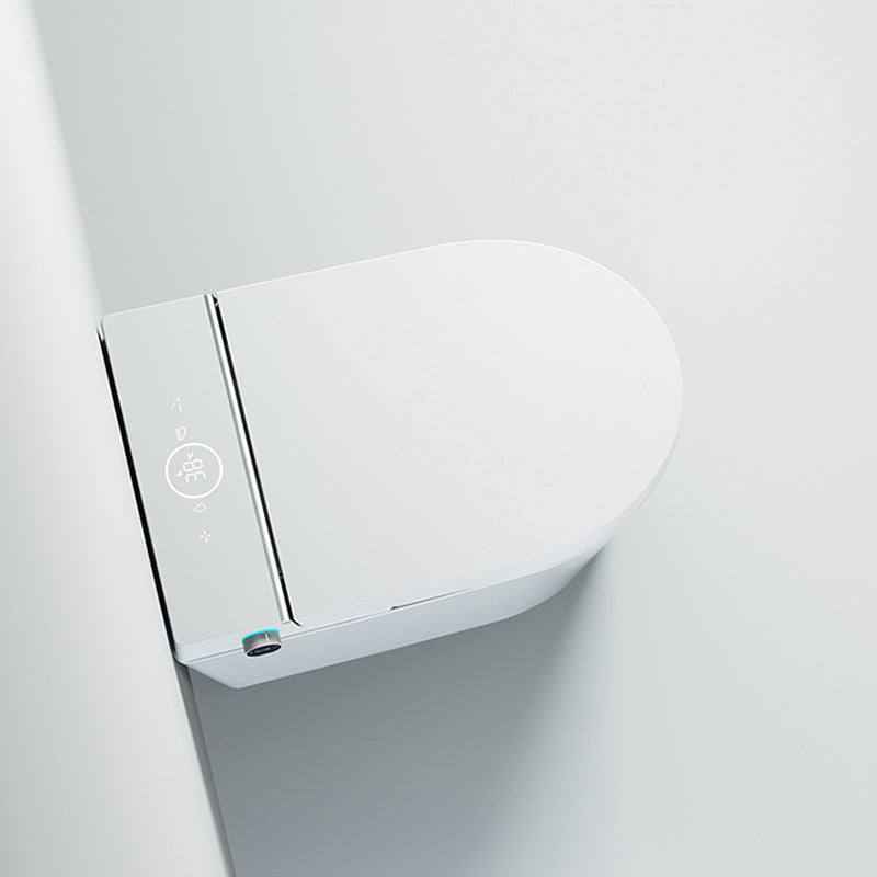 Contemporary White Flush Toilet Heated Seat Included Toilet Bowl for Washroom