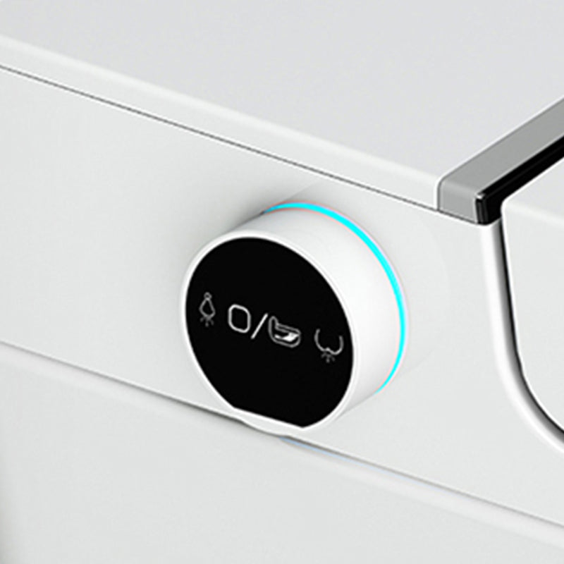 Contemporary White Flush Toilet Heated Seat Included Toilet Bowl for Washroom