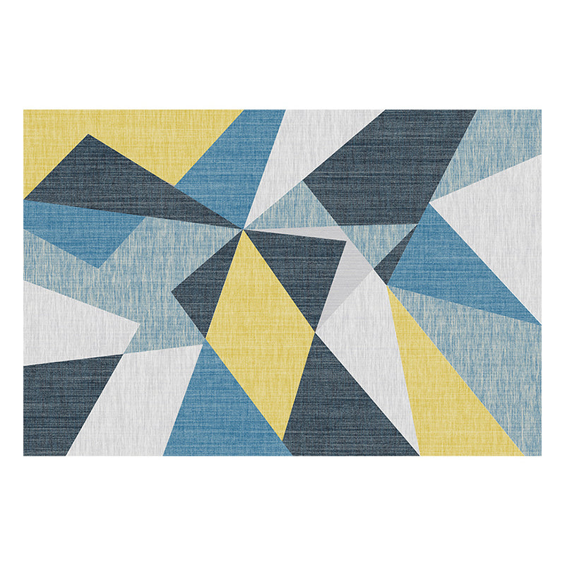 Beige Modern Carpet Geometric Polyester Carpet Washable Carpet for Drawing Room