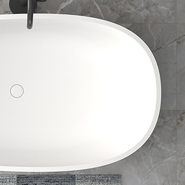 Freestanding Soaking Bathtub Antique Finish Oval Modern Bath