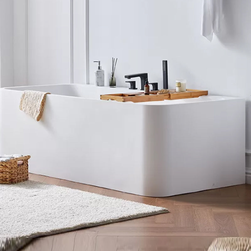 Stone Soaking Bathtub Antique Finish Rectangular Back to Wall Bathtub (Board not Included)