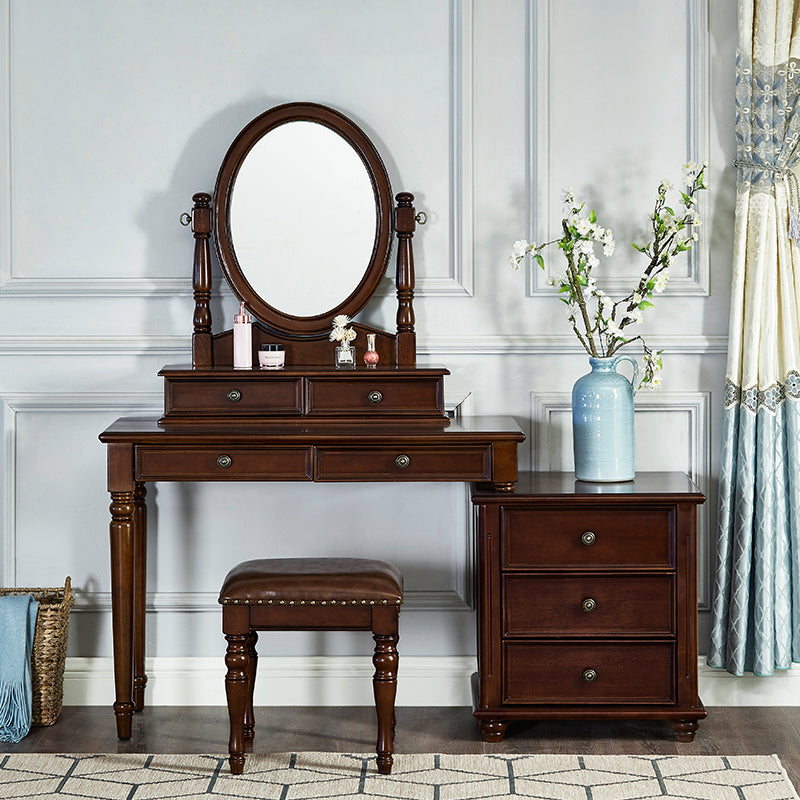 Bedroom Vanity Makeup Dressing Table Stool Set Wooden Vanity Set