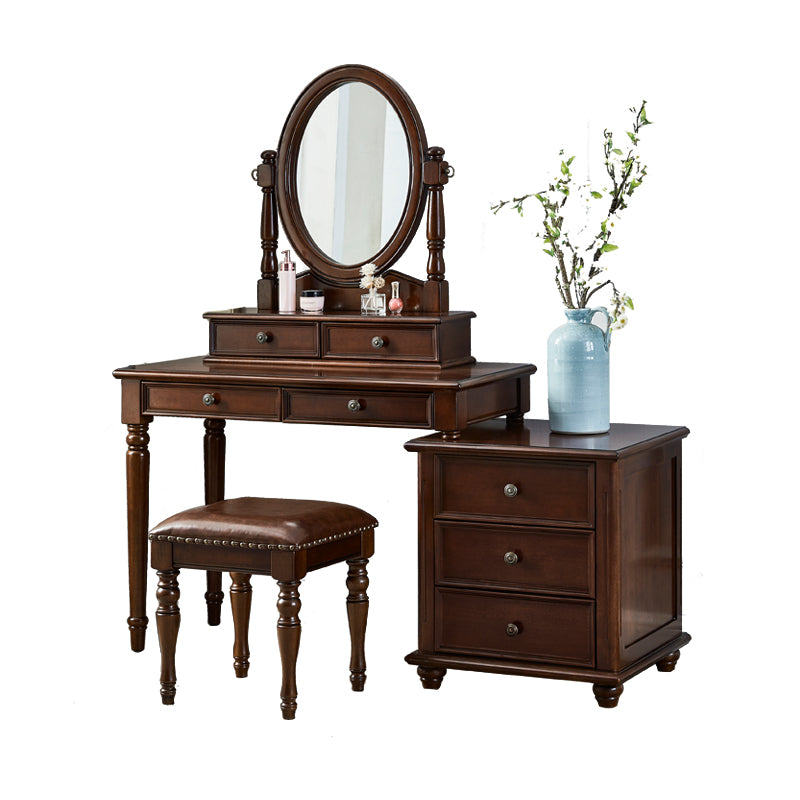Bedroom Vanity Makeup Dressing Table Stool Set Wooden Vanity Set