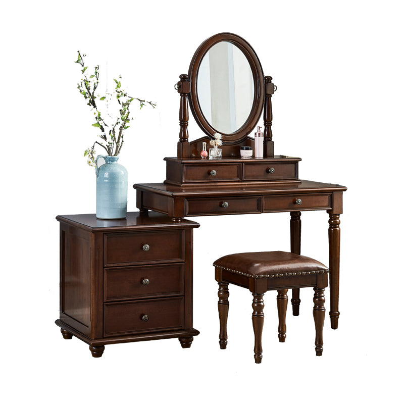 Bedroom Vanity Makeup Dressing Table Stool Set Wooden Vanity Set