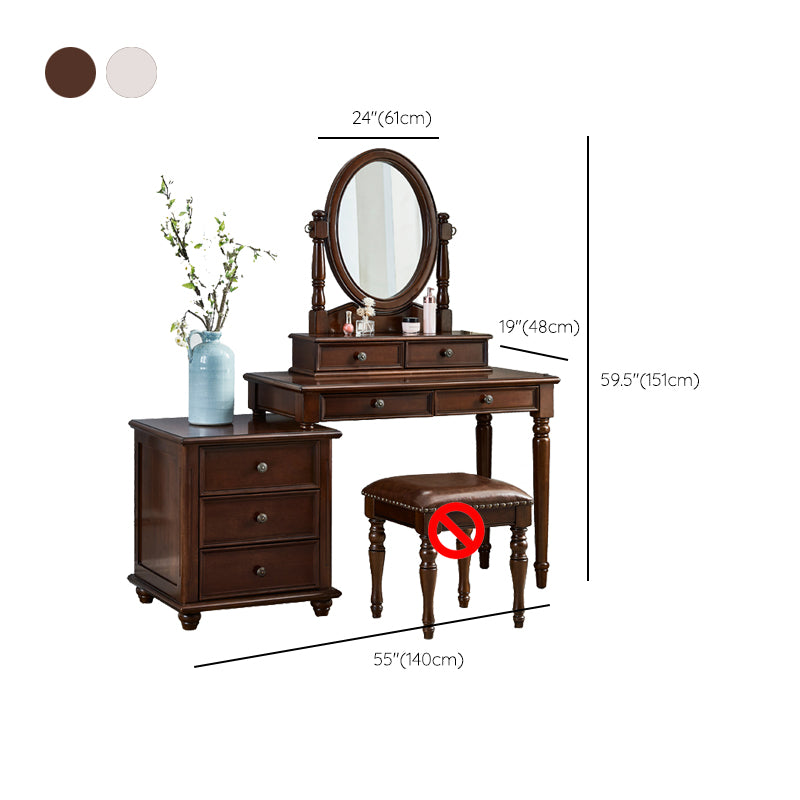 Bedroom Vanity Makeup Dressing Table Stool Set Wooden Vanity Set
