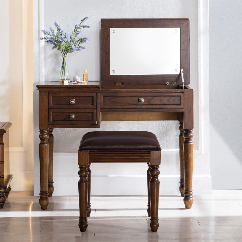 Traditions Vanity Dressing Table Solid Wood Make-up Vanity with Mirrors