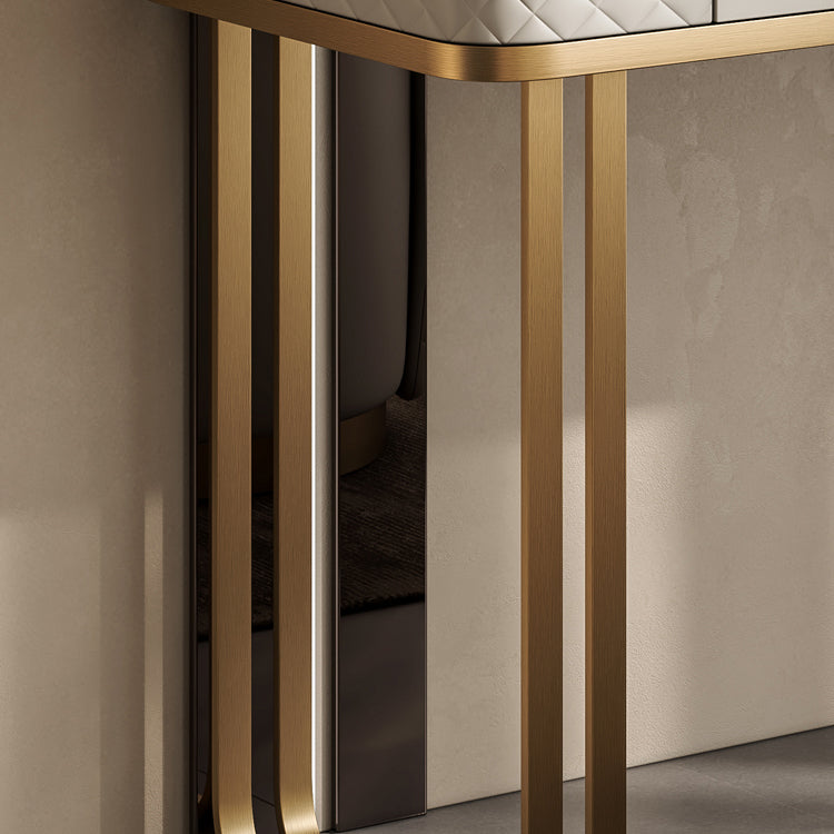 Glam Mirrored Glass Vanity Desk Bedroom Vanity Dressing Table with Drawer