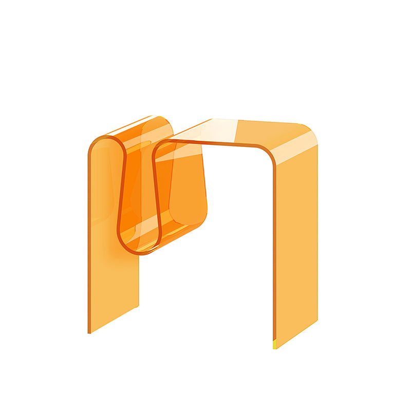 Glam Sofa Corner Table Square Sled Plastic Living Room with Shelf Side End Table