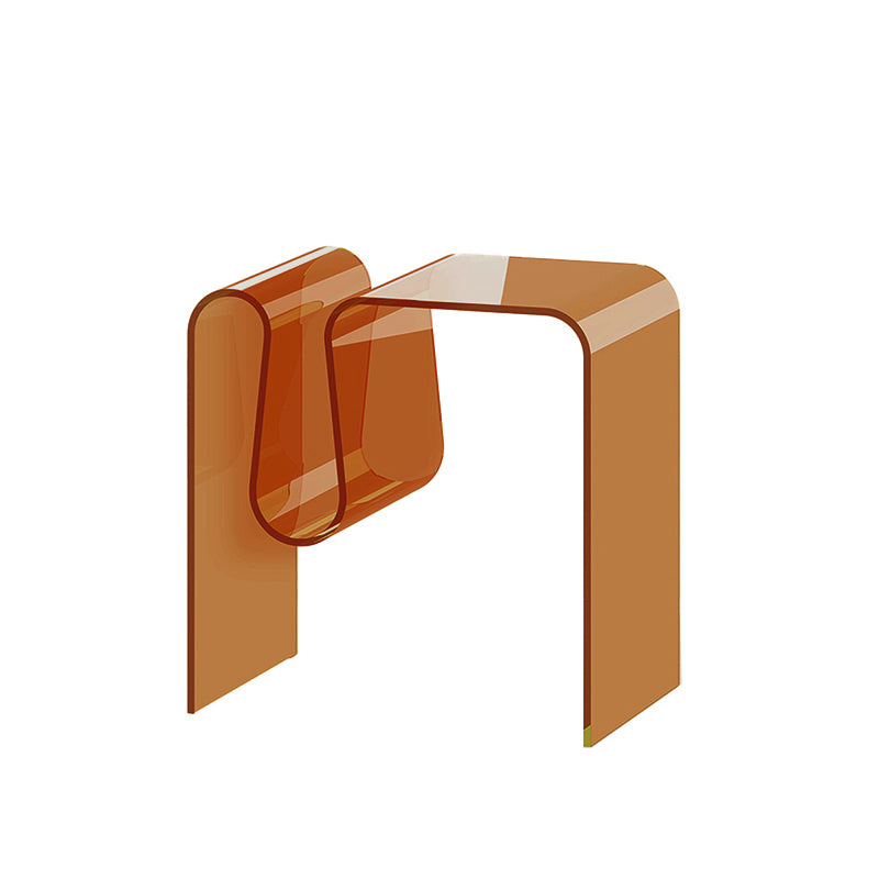 Glam Sofa Corner Table Square Sled Plastic Living Room with Shelf Side End Table