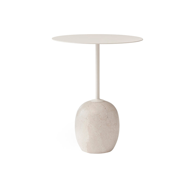 Contemporary End Slide Table Round Living Room Pedestal Marble Corner Table