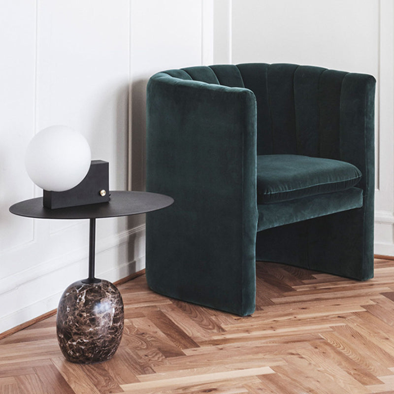 Contemporary End Slide Table Round Living Room Pedestal Marble Corner Table